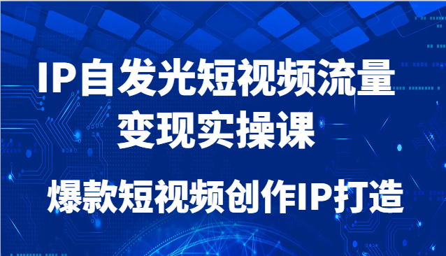 IP自发光短视频流量变现实操课，爆款短视频创作IP打造-入圈