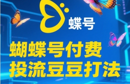 2025蝴蝶号付费投流豆豆打法，助新手快速掌握付费流量撬动自然流的核心玩法-入圈