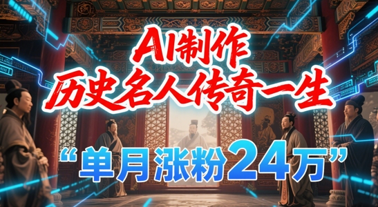 暴力起号！用AI制作历史名人传奇一生，单月涨粉24W，涨粉+变现赛道黑马来了-入圈