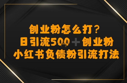 创业粉怎么打？小红书负债粉引流打粉，日引流500+精准创业粉-入圈