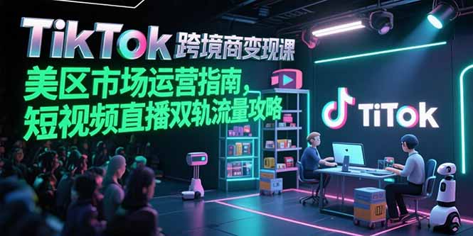 （15344期）TikTok跨境电商变现课，美区市场运营指南，短视频直播双轨流量攻略-入圈