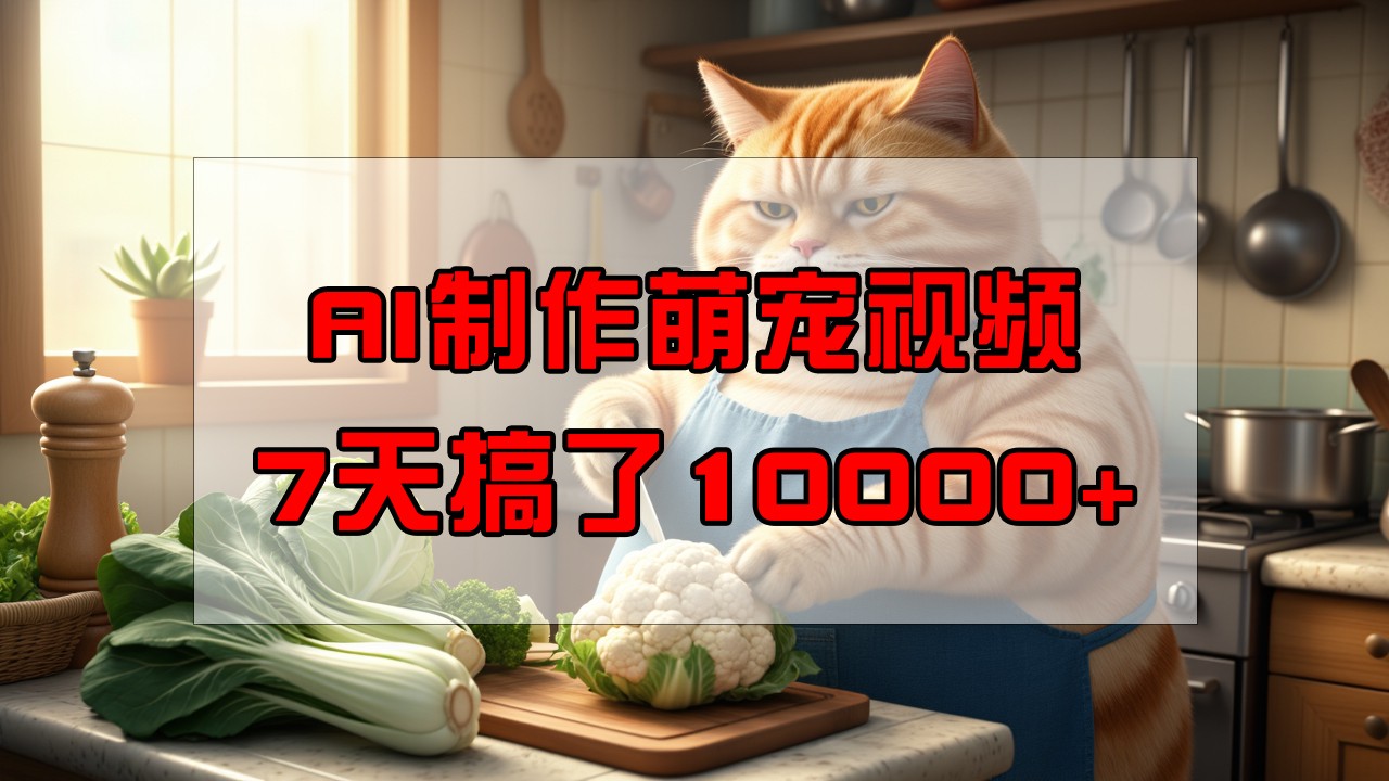 靠AI制作萌宠视频，7天搞了1万+，操作简单门槛低，有手机就行-入圈