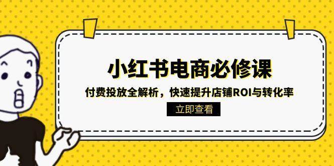 小红书电商必修课：付费投放全解析，快速提升店铺ROI与转化率-入圈