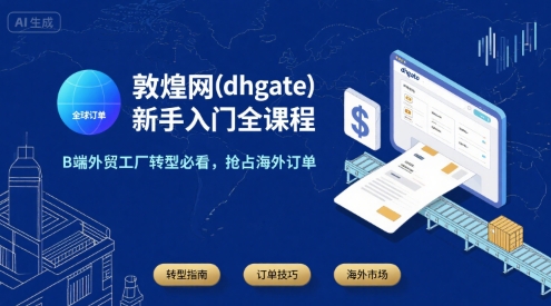 敦煌网(dhgate)新手入门全课程，B端外贸工厂转型必看，抢占海外订单-入圈