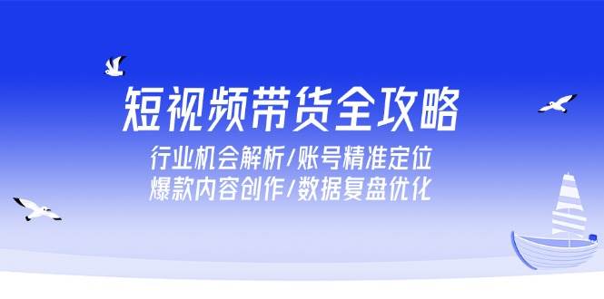 短视频带货全攻略，行业机会解析/账号精准定位/爆款内容创作/数据复盘优化-入圈