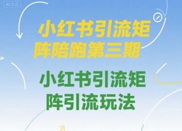 小红书引流矩阵陪跑第三期，小红书引流矩阵引流玩法-入圈