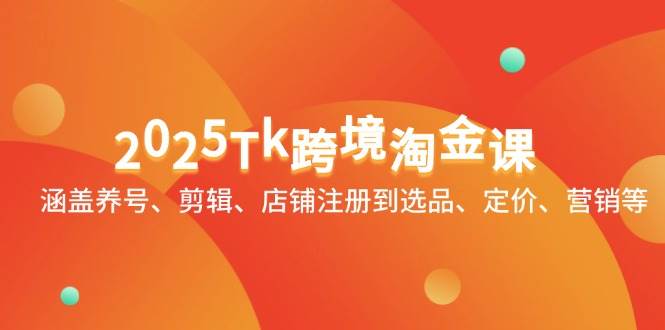 2025Tk跨境淘金课：涵盖养号、剪辑、店铺注册到选品、定价、营销等-入圈