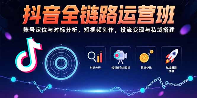 （15525期）抖音全链路运营班：账号定位与对标分析，短视频创作，投流变现与私域搭建-入圈