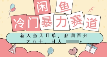 闲鱼冷门暴力赛道，新人当天开单，门槛低，日入多张-入圈