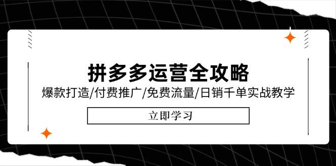拼多多运营全攻略，爆款打造/付费推广/免费流量/日销千单实战教学/6月更新-入圈