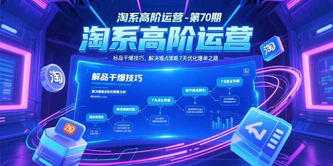 （15307期）淘系高阶运营-第70期，标品干爆技巧，解决难点策略，大佬操盘方法-入圈