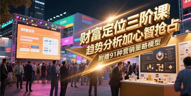 （15219期）财富定位三阶课，趋势分析加心智抢占，附赠91种营销策略模型-入圈
