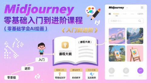 midjourney零基础入门到进阶课程，零基础学会AI绘画-入圈