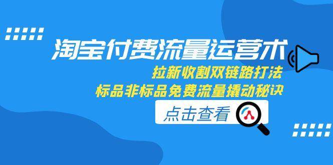 淘宝付费流量运营术，拉新收割双链路打法，标品非标品免费流量撬动秘诀-入圈