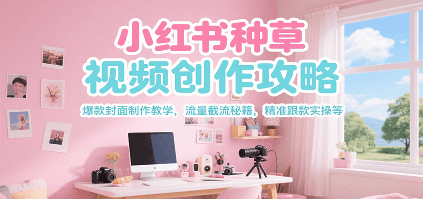 小红书种草视频创作攻略，爆款封面制作教学 ，流量截流秘籍 ，精准跟款实操等-入圈