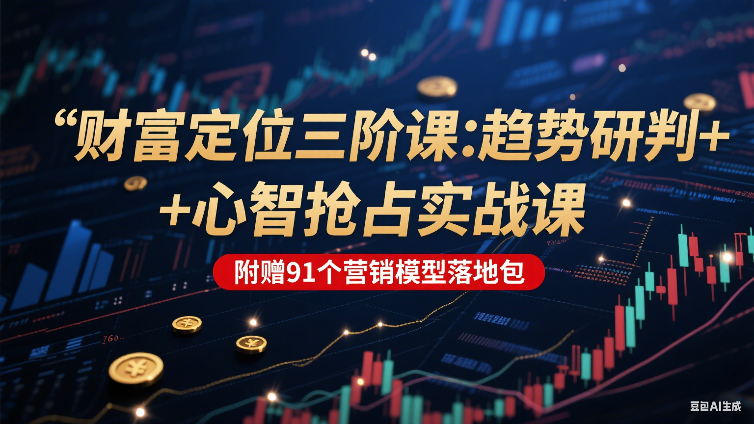 财富定位三阶：趋势研判 + 心智抢占实战课，附赠91个营销模型落地包-入圈