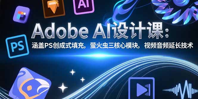 （15469期）Adobe AI设计课：涵盖PS创成式填充，萤火虫三核心模块，视频音频延长技术-入圈