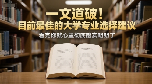 付费文章：一文道破！目前最佳的大学专业选择建议，看完你就心里彻底踏实明朗了-入圈