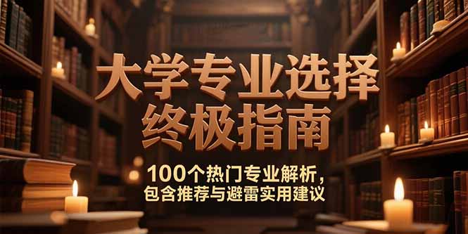 （15261期）付费文：大学专业选择终极指南,100个热门专业解析,包含推荐与避雷实用建议-入圈