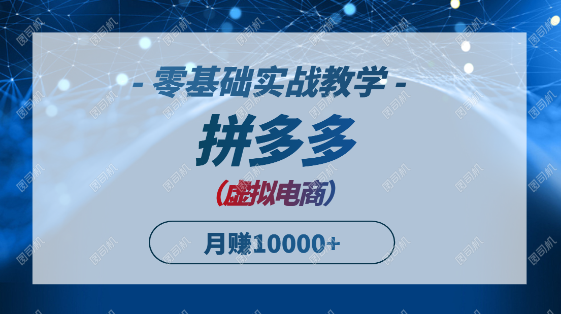 （14880期）拼多多虚拟电商，零基础实战教学，快速打爆商品，新手也能月入10000+-入圈