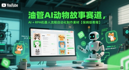 油管AI动物故事赛道，AI+RPA机器人流程自动化制作素材【保姆级教程】-入圈