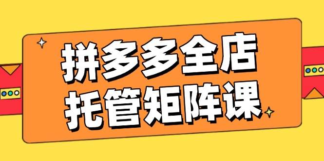 拼多多全店托管矩阵课，盈利动销玩法，高效计划设置，提升店铺效益-入圈