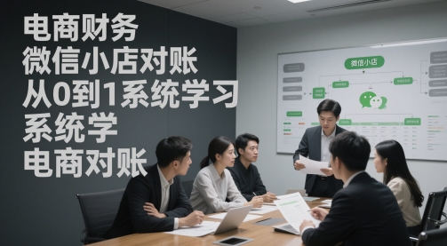 电商财务微信小店对账，从0到1系统学习电商对账-入圈