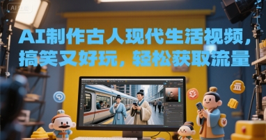 AI制作古人现代生活视频，搞笑又好玩，轻松获取流量-入圈