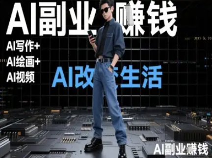 AI改变生活（Ai写作+AI绘画+Ai视频），AI副业挣钱-入圈