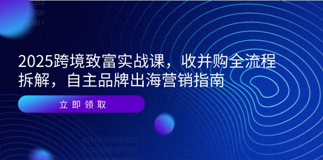 （14975期）2025跨境致富实战课，收并购全流程拆解，自主品牌出海营销指南-入圈