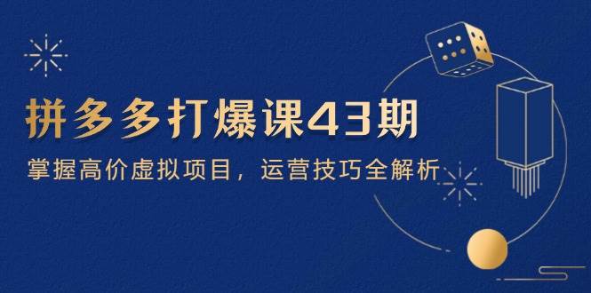 拼多多打爆课第 43 期，掌握高价虚拟项目，运营技巧全解析（15节）-入圈