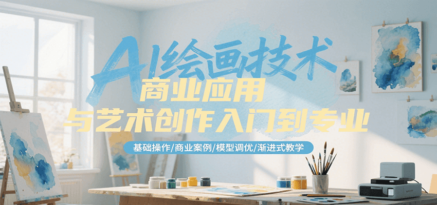 AI绘画技术商业应用与艺术创作入门到专业，基础操作/商业案例/模型调优/渐进式教学-入圈