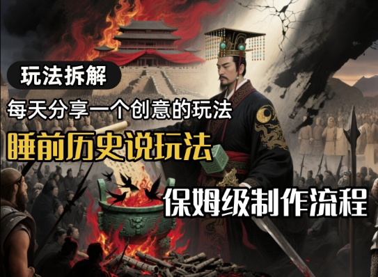 玩法拆解睡前历史说玩法，保姆级制作流程-入圈