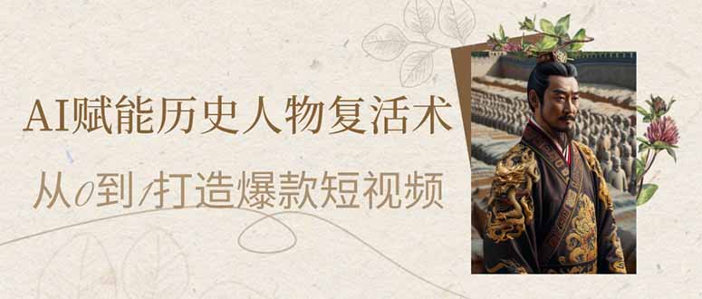 （14311期）AI赋能历史人物复活术：从0到1打造爆款短视频-入圈