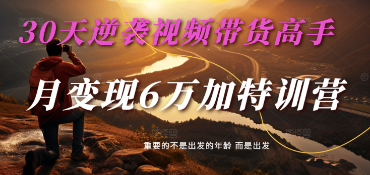 2025视频带货30天逆袭视频带货高手，单月变现6万加特训营-入圈