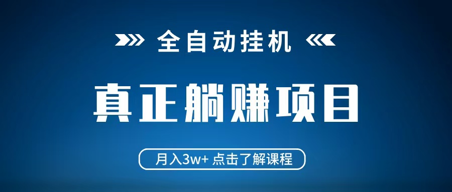 全自动挂机项目 月入3w+ 真正躺平项目 不吃电脑配置 当天见收益-入圈