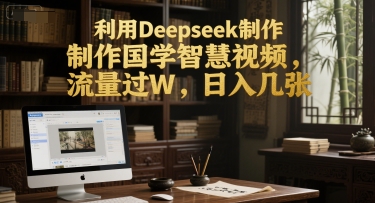 利用Deepseek制作国学智慧视频，流量过W，日入几张-入圈