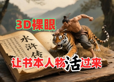 书本人物裸眼3D视频，新的玩法，流量超猛，保姆级教程-入圈