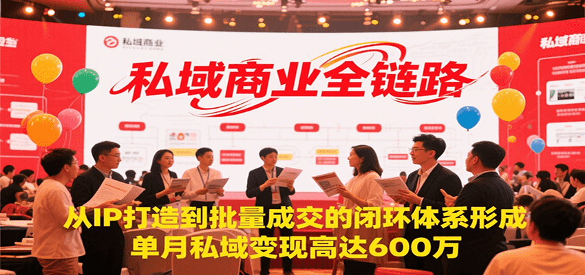 私域商业全链路，从IP打造到批量成交的闭环体系形成，单月私域变现600万-入圈