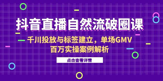 （15136期）抖音直播自然流破圈课-6月，千川投放与标签建立，单场GMV百万实操案例解析-入圈