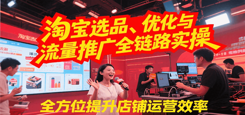 淘宝选品、优化与流量推广全链路实操，全面提升店铺运营效率-入圈