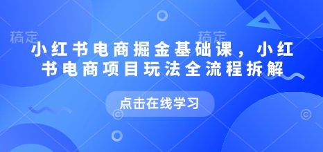 小红书电商掘金课，小红书电商项目玩法全流程拆解（更新7月）-入圈