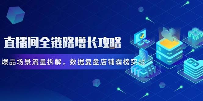 直播间全链路增长攻略，爆品场景流量拆解，数据复盘店铺霸榜实战-入圈