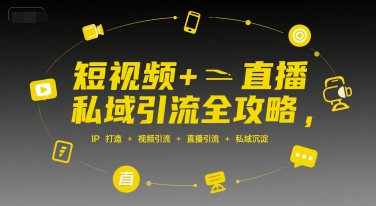 短视频+直播私域引流全攻略，IP打造 +视频引流 +直播引流 +私域沉淀-入圈