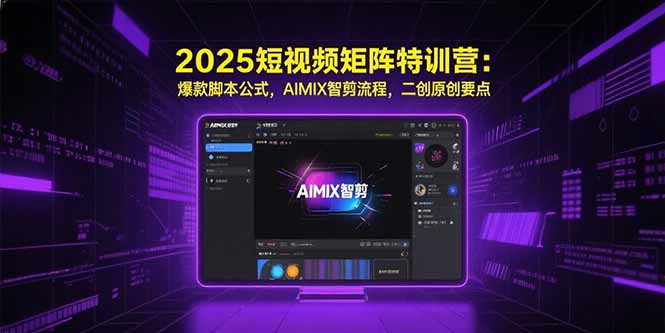 （15475期）2025短视频矩阵特训营：爆款脚本公式，AIMIX智剪流程，二创原创要点-入圈