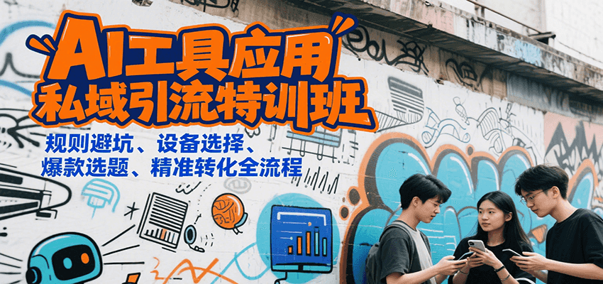 AI工具应用私域引流特训班，规则避坑、设备选择、爆款选题、精准转化全流程-入圈