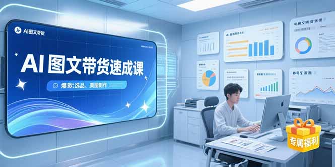（15416期）AI图文带货速成课，养号引流秘籍，爆款选品策略，美图制作全流程-入圈