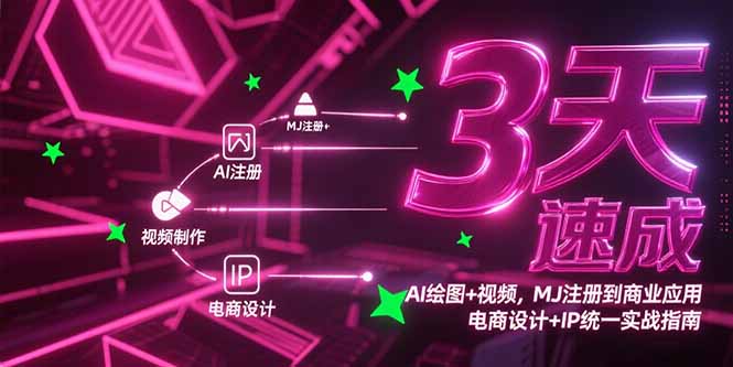 （15245期）3天速成AI绘图+视频，MJ注册到商业应用，电商设计+IP统一实战指南-入圈