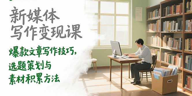 （15345期）新媒体写作变现课，爆款文章写作技巧，选题策划与素材积累方法-入圈