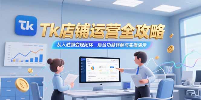 （15345期）Tk店铺运营全攻略，从入驻到变现闭环，后台功能详解与实操演示-入圈